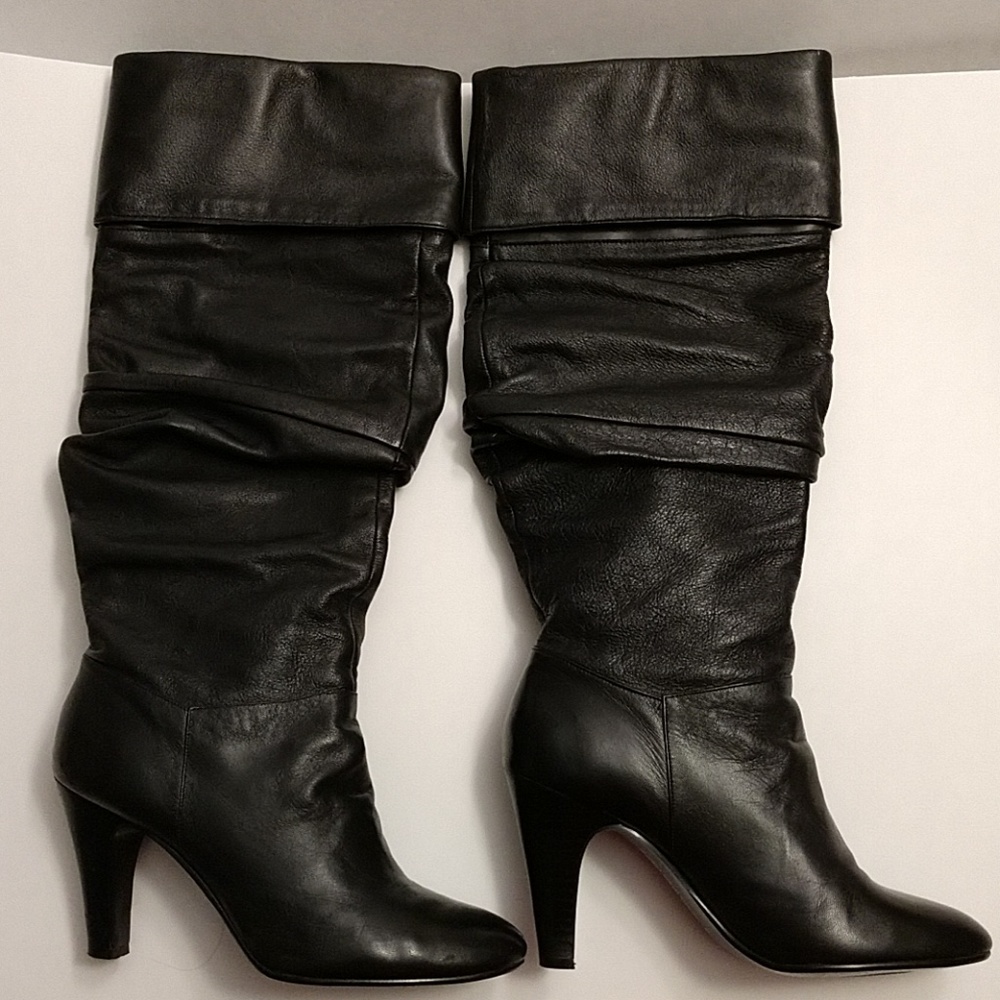 Jones New York tall leather slouch style boots